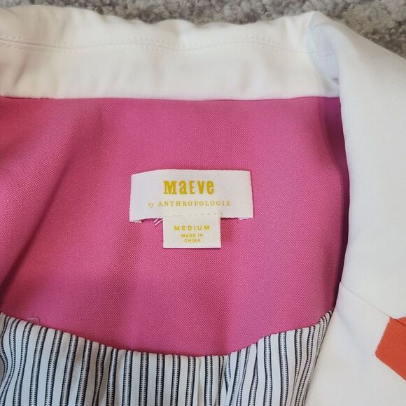 Maeve by Anthropology women's color block blazer jacket pink size M - Picture 2 of 11